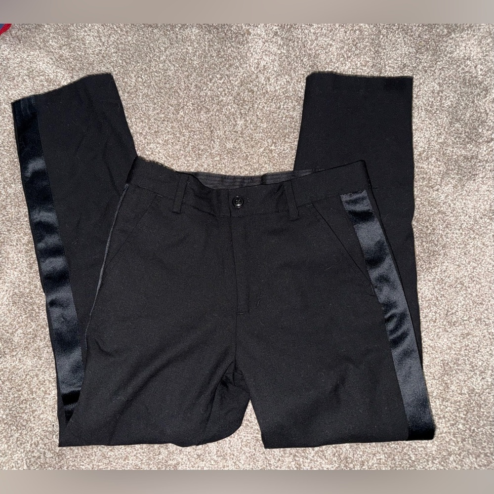 Black Satin-Trim Janie and Jack wool pants